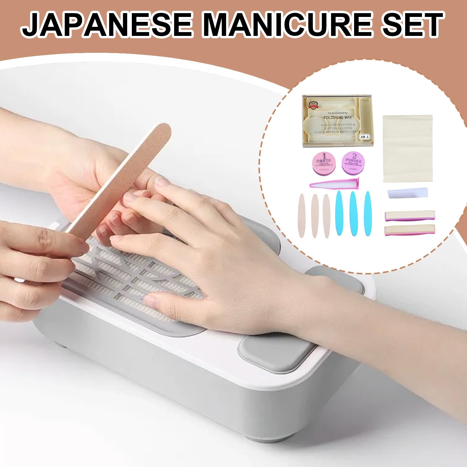 Kit Manucure Japonaise Longue Durée, Kit Manucure Japonaise, Kits Polissage Réparation Professionnels Ongles Avec Outils Polissage, Kits Soin Ongles Aux Ingrédients Naturels, Pour Salon De Manucures