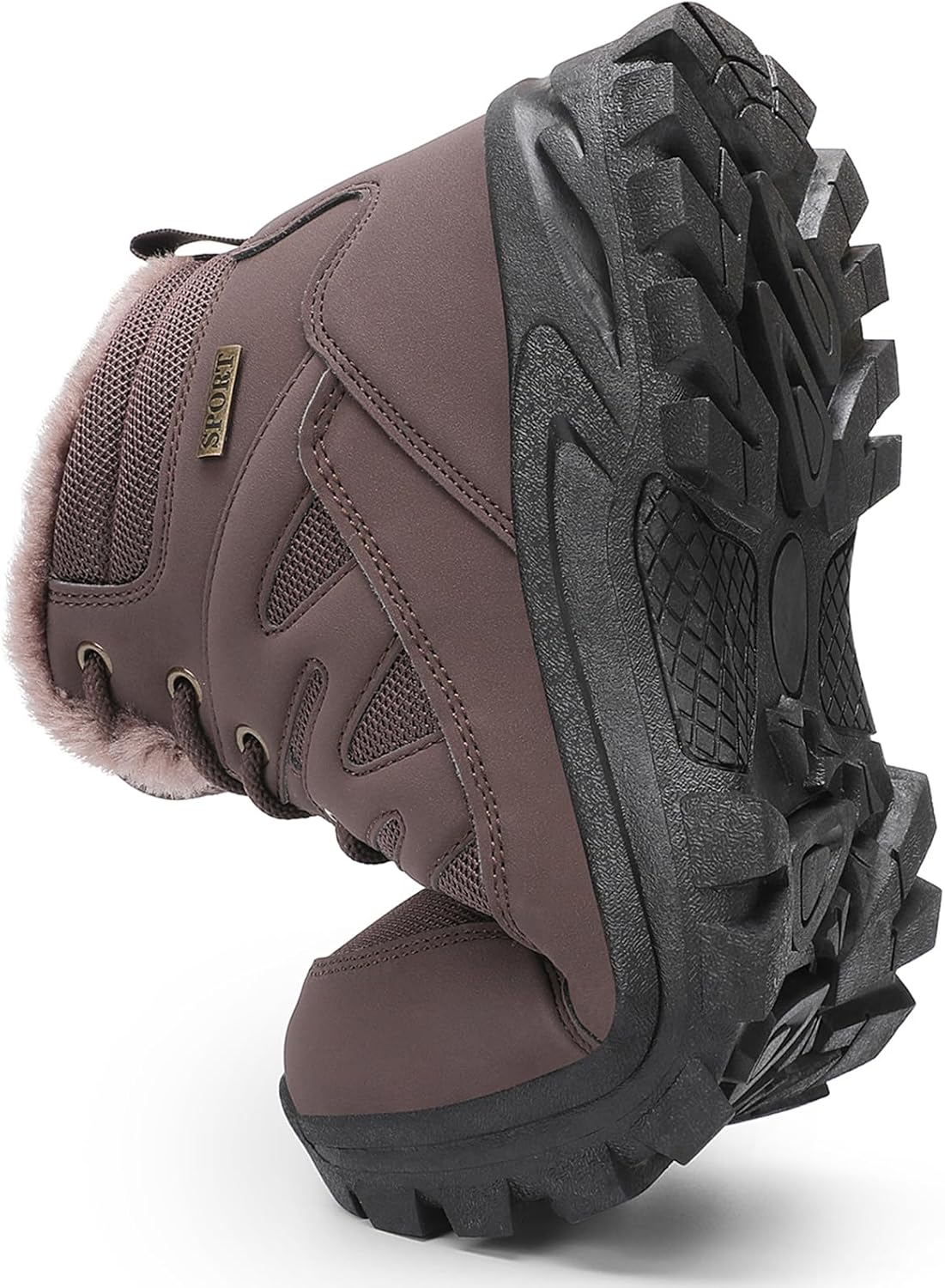 FLARUT Mens Snow Boots Insulated Fur Liner Winter Warm Hiking Shoes Walking Sneaker - Image 6