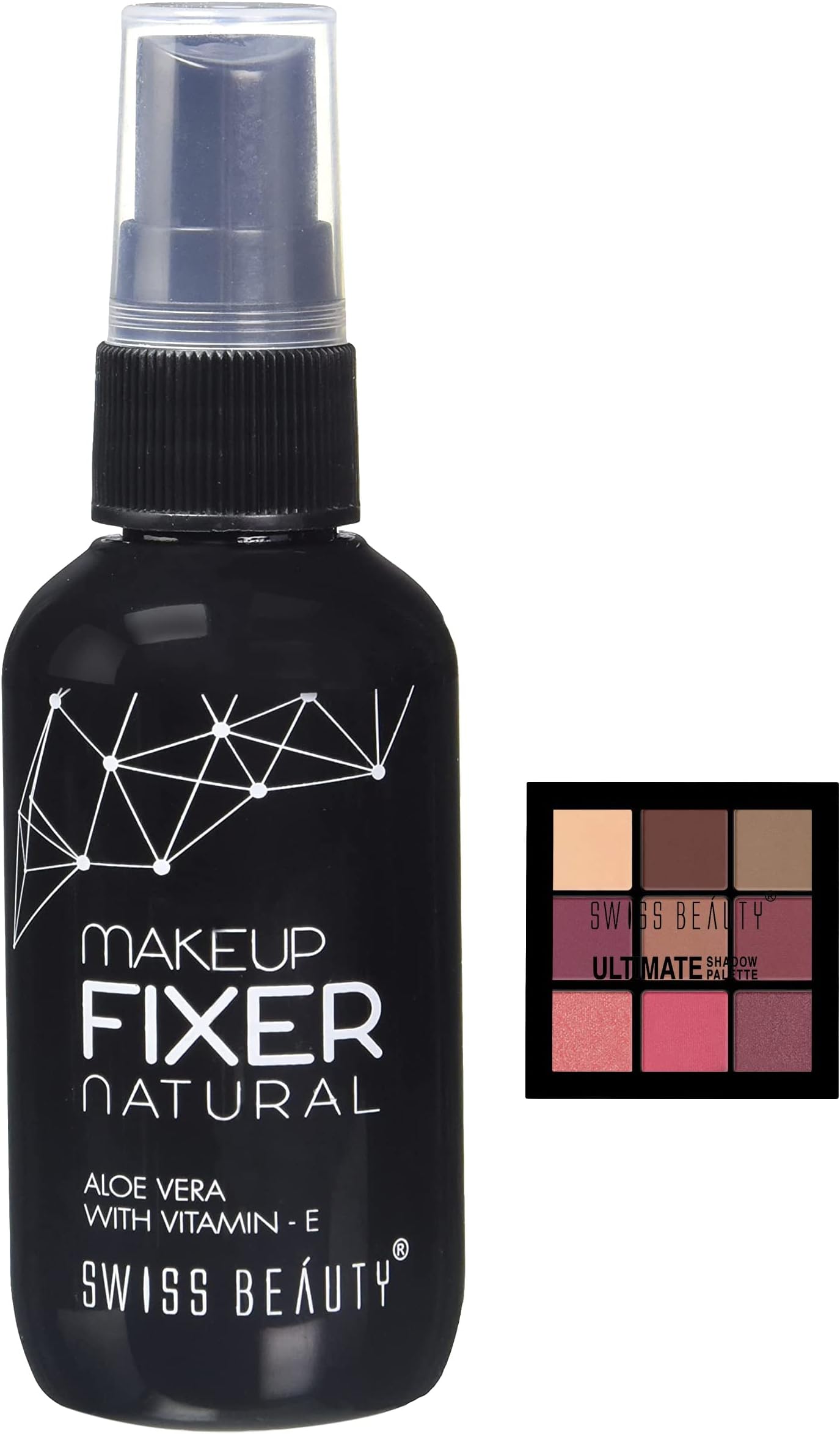 Long lasting Misty Finish Professional Makeup Fixer Spray for Face makeup|70 ML| & Ultimate 9 Pigmented colors Eyeshadow Palette| Multicolor - 01, 6gm |