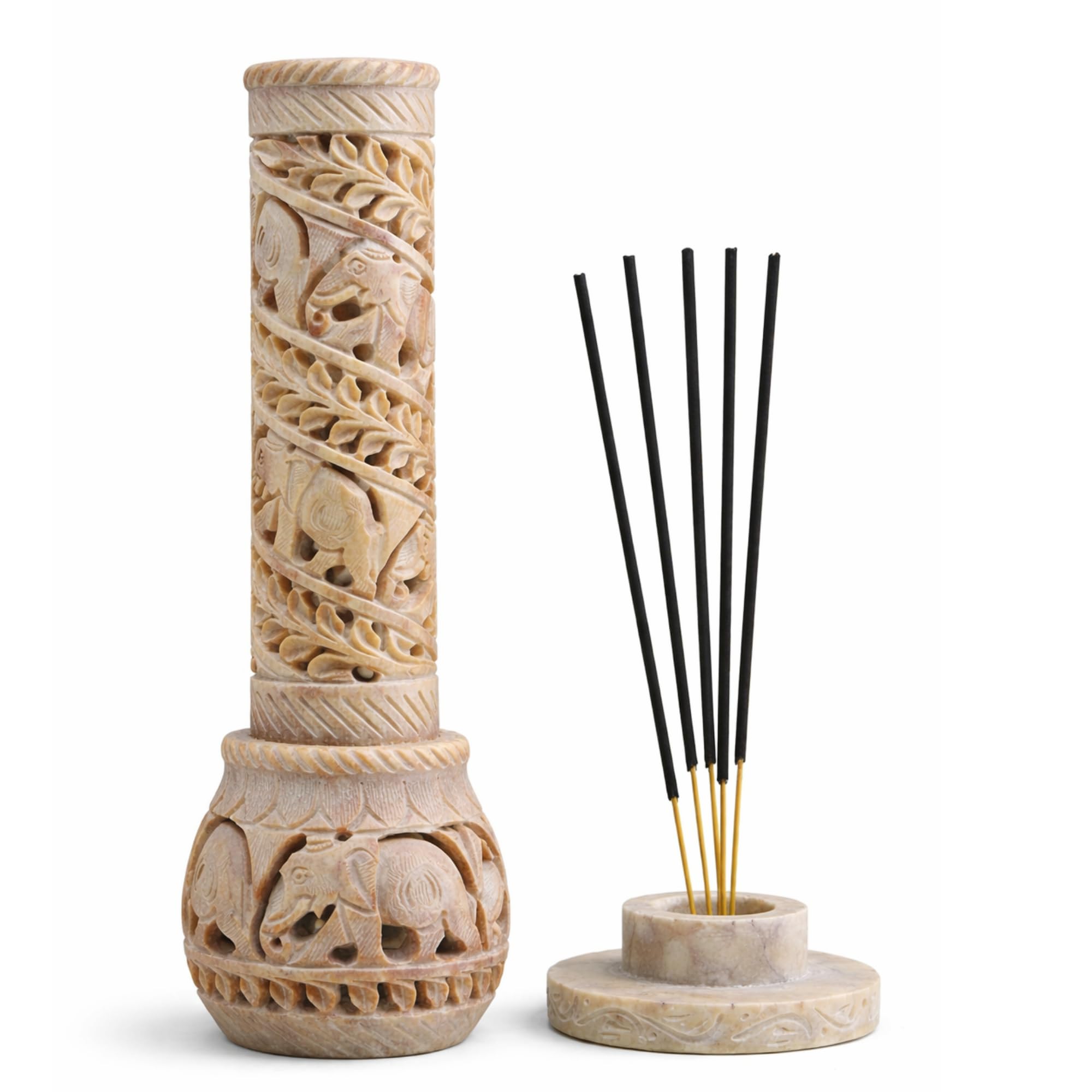 Amazon.com: Carry Me Hand Carved Soapstone Incense Stick Holder