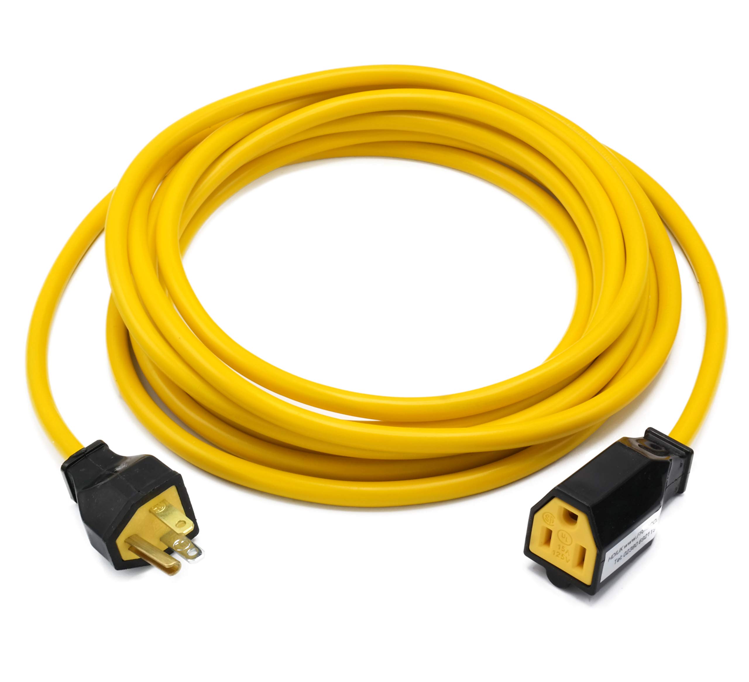 HDIUKNorth american USA Mains extension lead 3 wire with ground NEMA (10 Metre, Yellow)