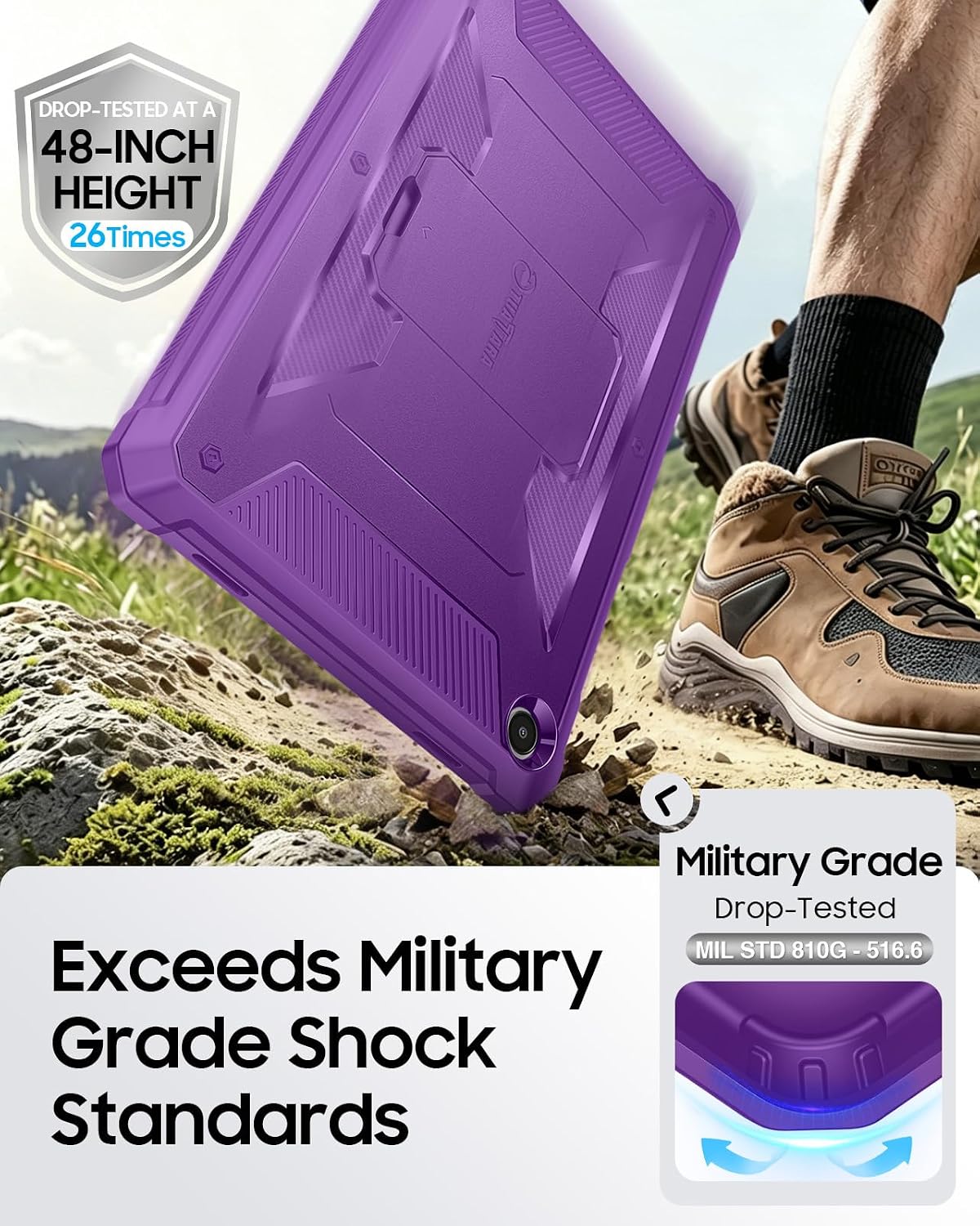 Fintie Shockproof Case for Samsung Galaxy Tab A11+/A9+ 11 Inch, Purple image 5