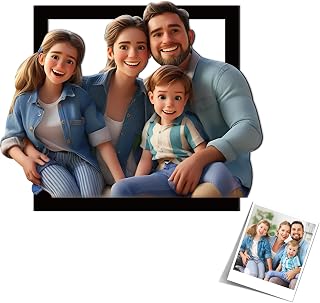 Personalized Cartoon Style 3D Photo Wooden Photo Frame Sign Custom Cartoon Portrait Gift Caricature Picture Frame Wedding Anniversary Christmas Couple Birthday Wall Art Decor Gift For Him, Her