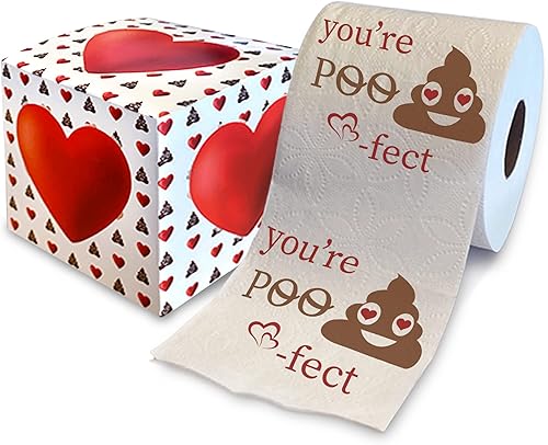 Printed TP Papel higiénico romántico You're Perfect – Divertido, inusual, lindo regalo de San Valentín para él, ella, novio, novia, marido, esposa,