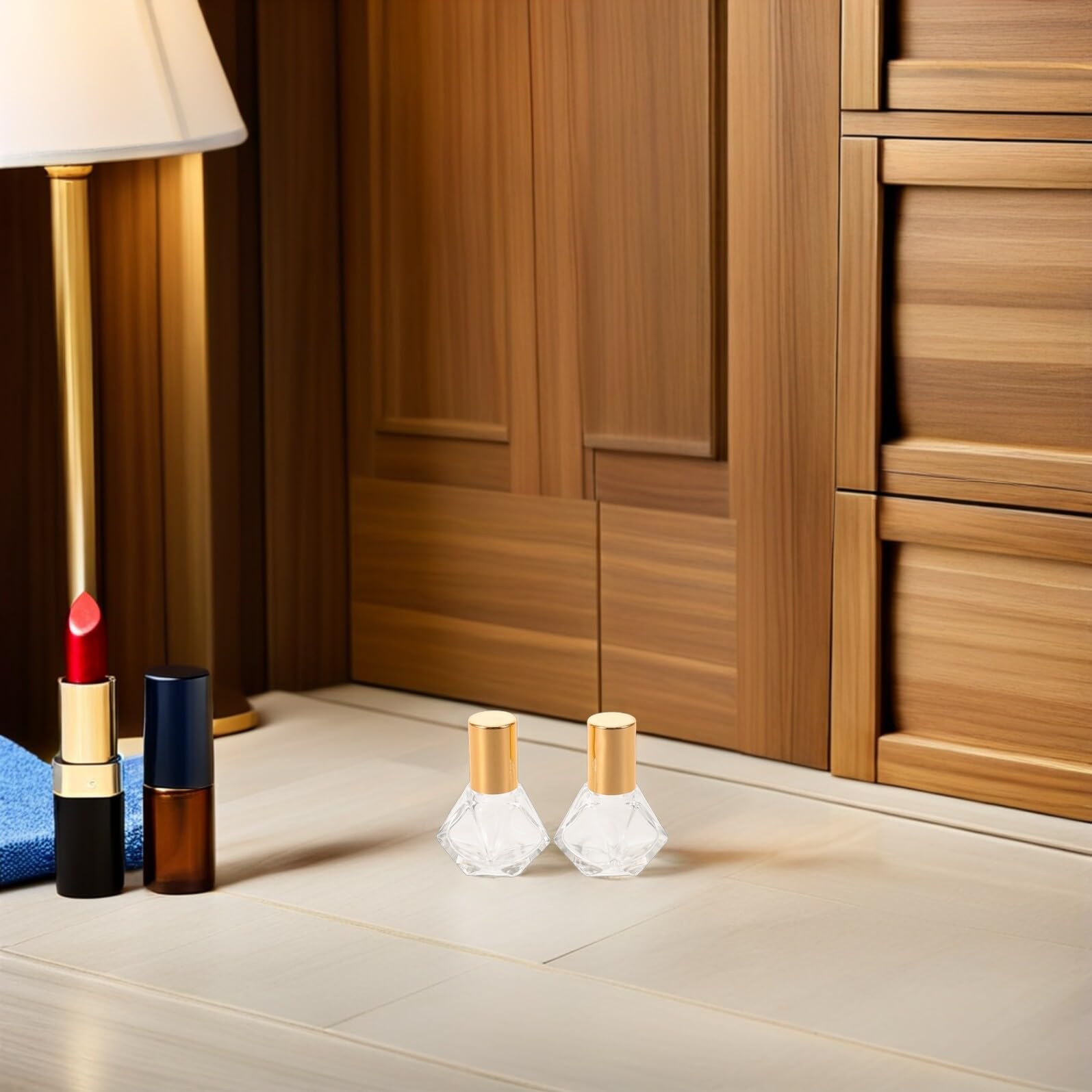 GALPADA 36 Stück Ml Ätherische Öle Rolle Glasflaschen mit Metallkugel und Ergonomischem Griff Fünfzackige Sternform Inklusive 2 Trichter und 4 Pipetten für Aromatherapie und Tägliche