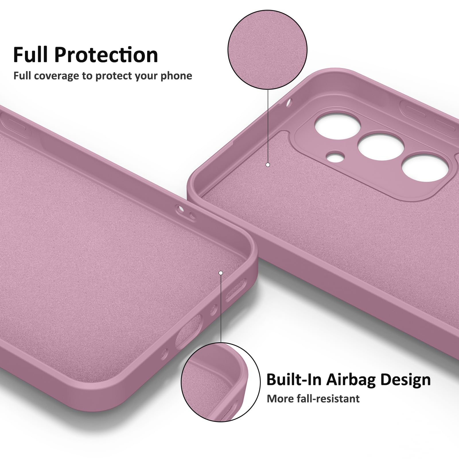 Vancle Etui do Samsung Galaxy A35 5G z 2 x szkłem pancernym i smyczą – miękkie silikonowe etui na telefon komórkowy 6,6", odporne na uderzenia z wyściółką z mikrofibry do Samsung A35 5G Case
