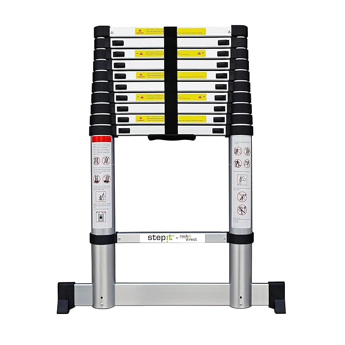 Buy 3.2m Telescopic Ladder with stabiliser bar Extendable Ladder Multi