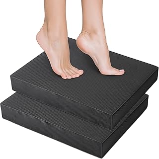 2 almohadillas de equilibrio de espuma gruesa para yoga, entrenamiento de núcleo para niños y adultos, terapia física, fitness, estabilidad, entrenamiento, rodilla, tobillo, entrenamiento de fuerza,