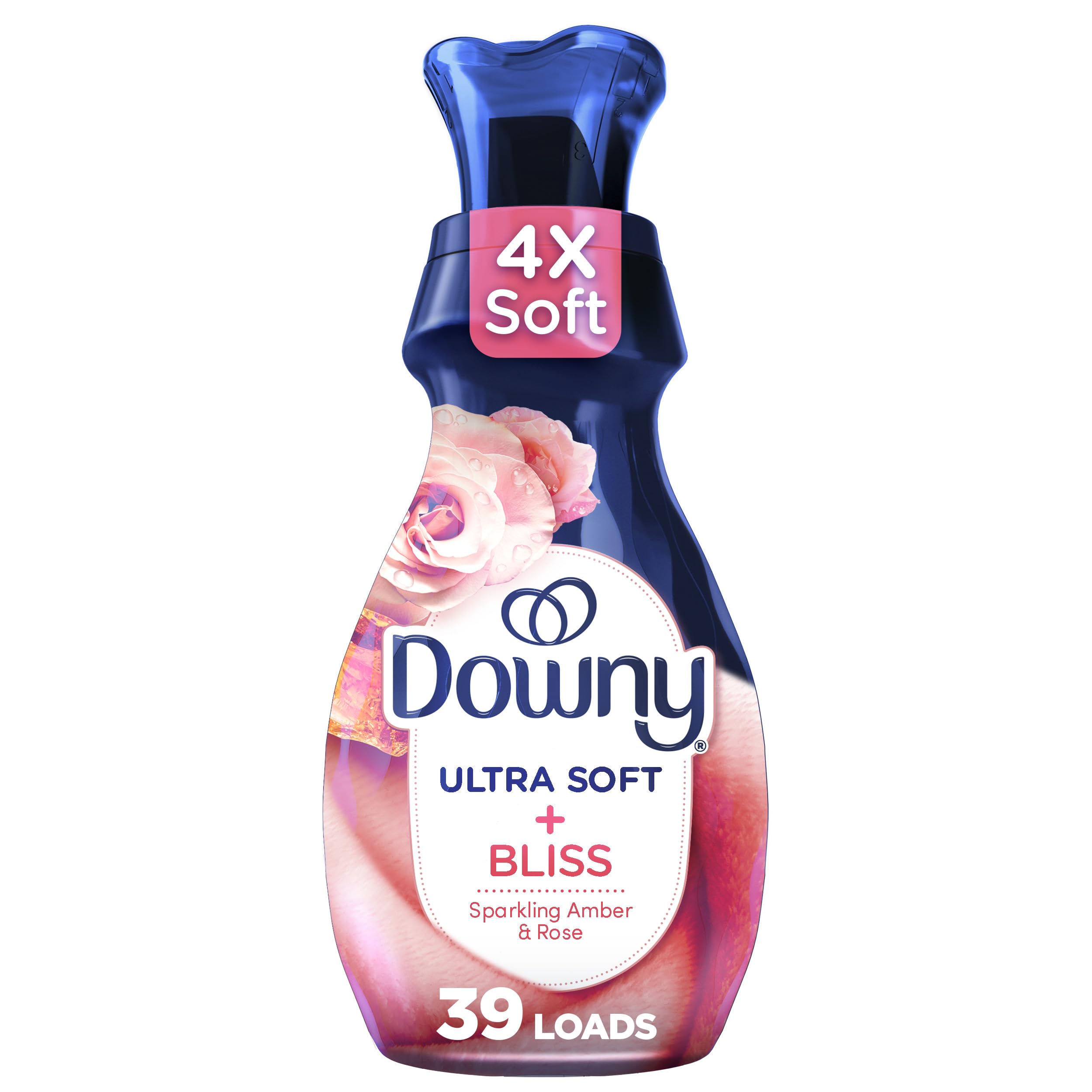Downy Ultra Soft Fabric Softener Liquid, Bliss, Sparkling Amber and Rose, 26 fl oz, 39 Loads