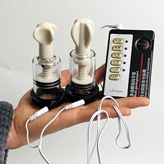 Kit Stimulation Électrique Ventouses Tétons Pompe à Pression Progressive | YILUQIFLY BDSM Réglable Electro Shock Jouets sexuels Suceurs Hommes Femmes Adultes Bondage Masturbateur Coupe Extreme