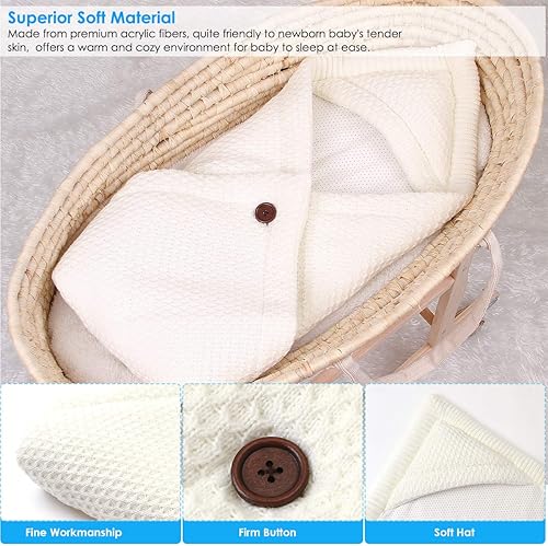 Miniatura 6 de Manta para envolver al bebé, tipo sobre antipatadas, unisex, para recién nacido, suave, cálido, saco de dormir para cochecito de bebé de 0 a 12 meses