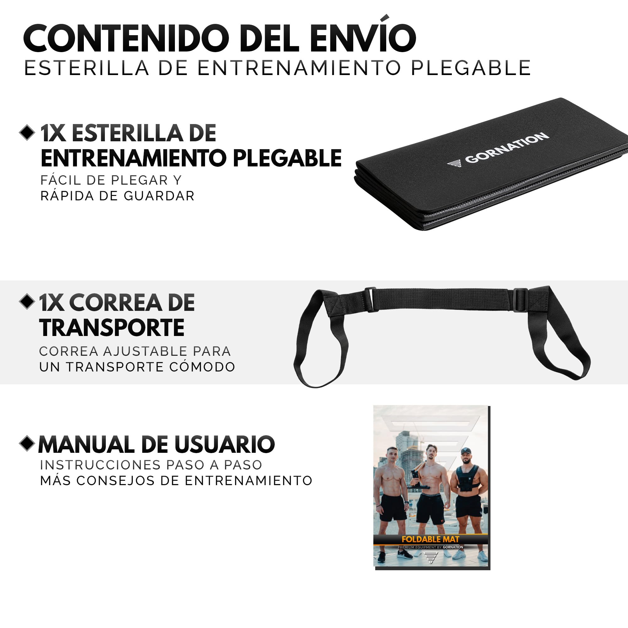 GORNATION Esterilla de entrenamiento plegable