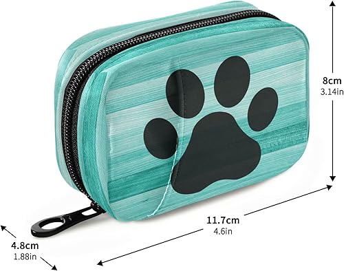 Miniatura 4 de Pastillero de madera a rayas turquesa verde azulado, contenedor semanal portátil para pastillas de pata de perro, contenedor de 7 días, organizador