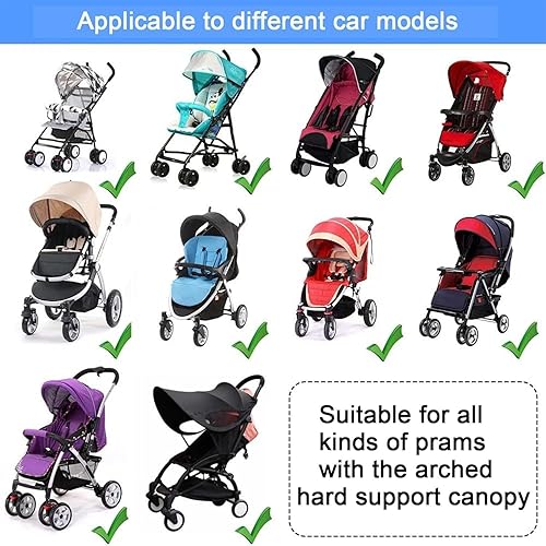 Miniatura 5 de Parasol universal para cochecito de bebé, protección UV, cubierta solar para cochecitos, cochecito, cochecito, cochecito, impermeable, protección