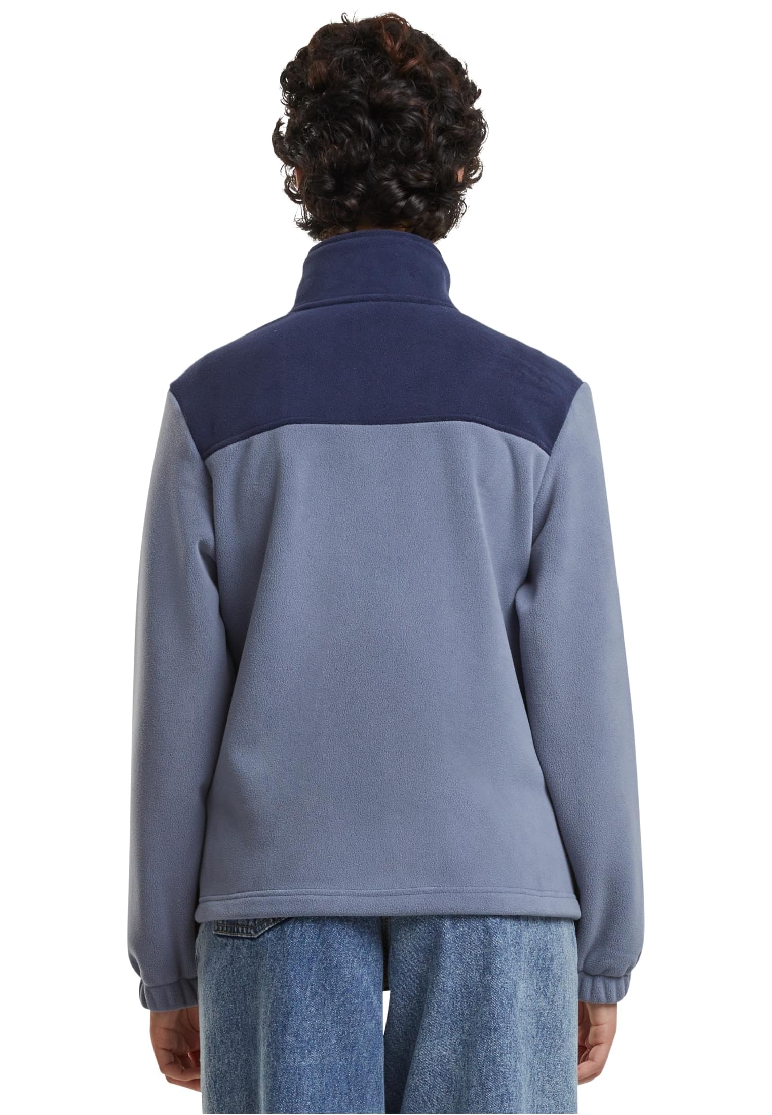 Urban Classics Damska kurtka przej?ciowa, podwójna kurtka polarowa, dwutonowa kurtka polarowa z wysokim ko?nierzem, krój Regular Fit, Navy/Cloudsky, M