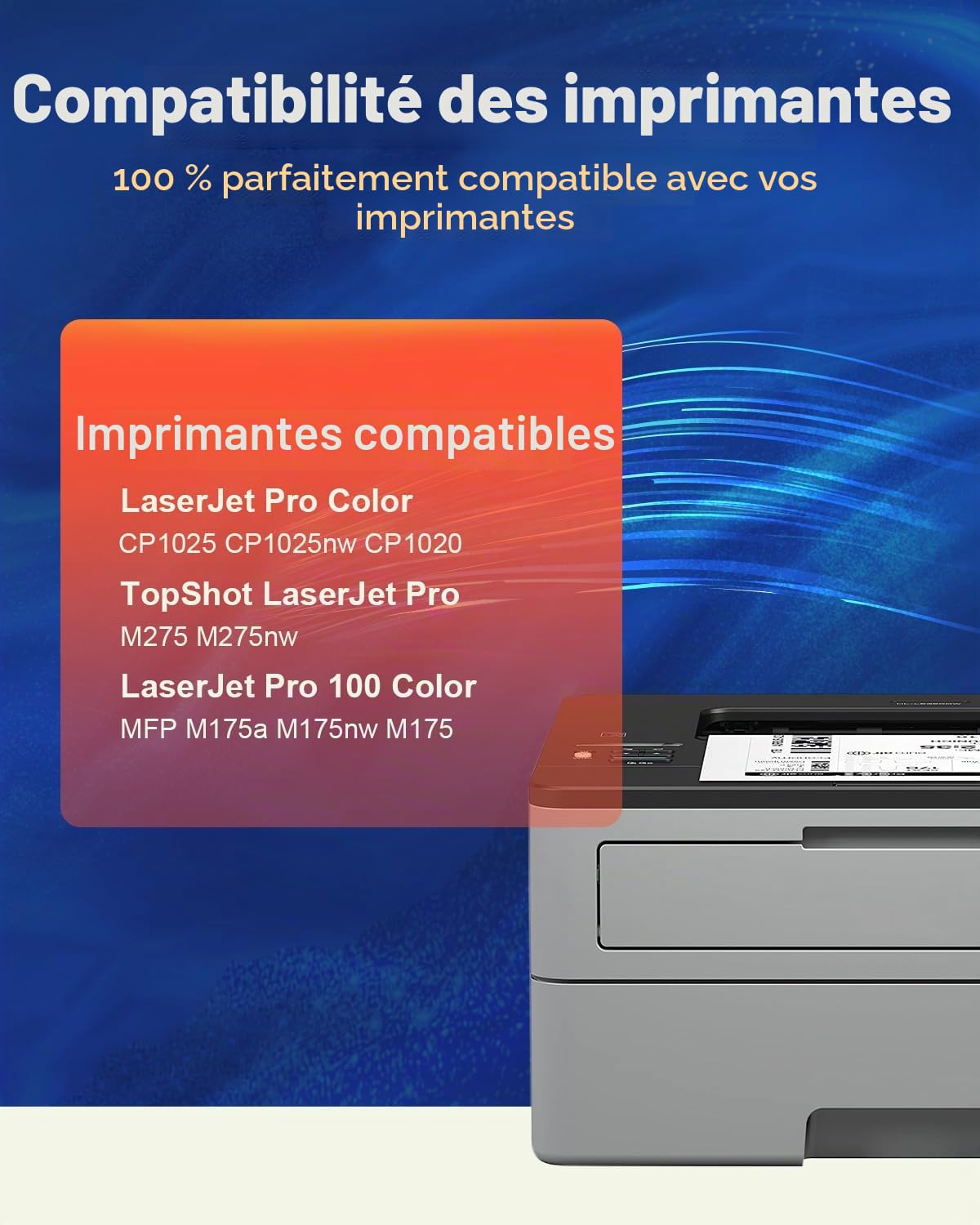 Toner 126A Compatible avec HP 126A CE310A CE311A CE312A CE313A pour HP LaserJet Pro 100 Color MFP M175 M175A M175nw M176N M177FW CP1025 M176 M177 M2755 M275nw CP1025nw (Noir Cyan Jaune Magenta)