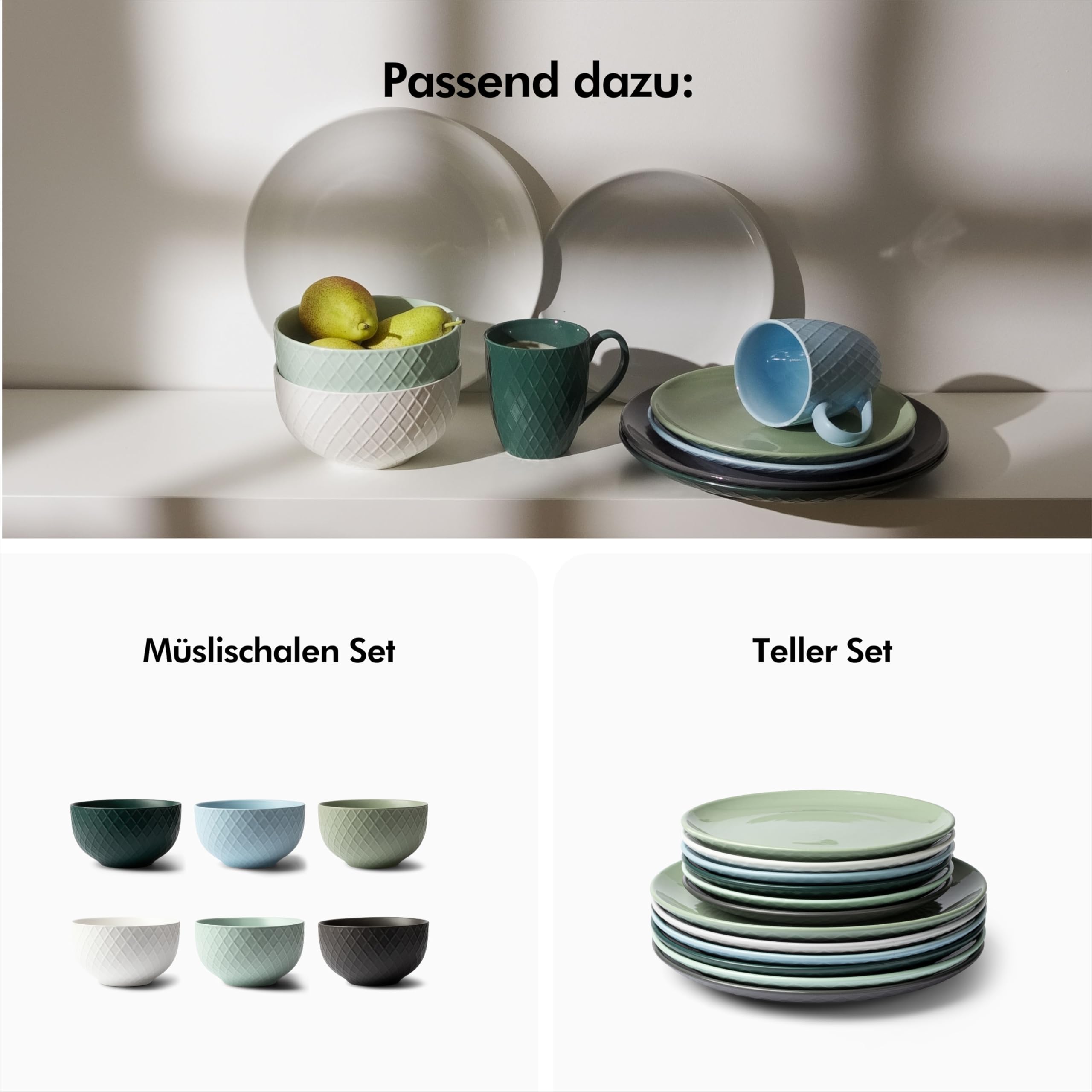 KIVY Tassen Set 6er x 400ml - Große Kaffeetassen Set 6er - Kaffeetasse groß - Teetassen Set - Kaffee Tassen Sets - Kaffeebecher Keramik Becher Bunt - Bechersets - Kaffeepott Modern - Kaffeehäferl