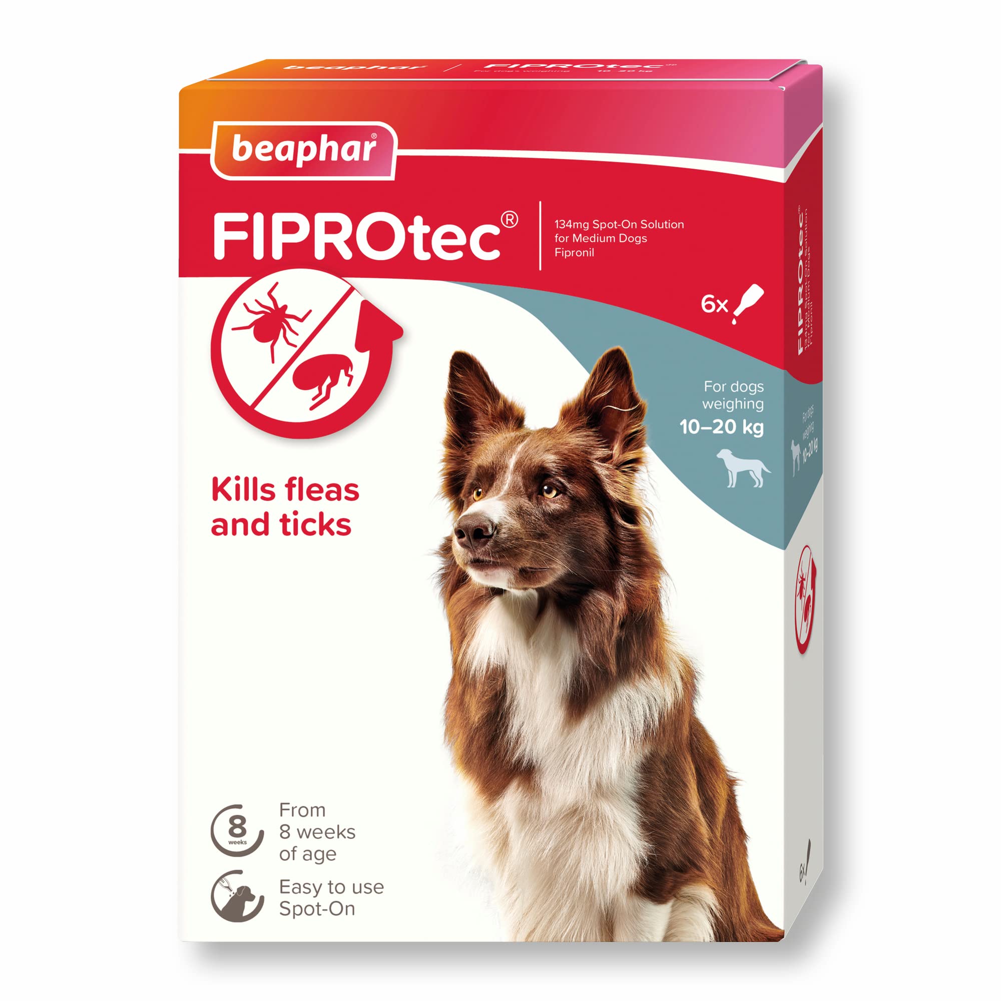 Johnson's Guardian Plus Spot On For Medium Dogs (10-20kg) - 1 Treatment, Kills Fleas & Ticks