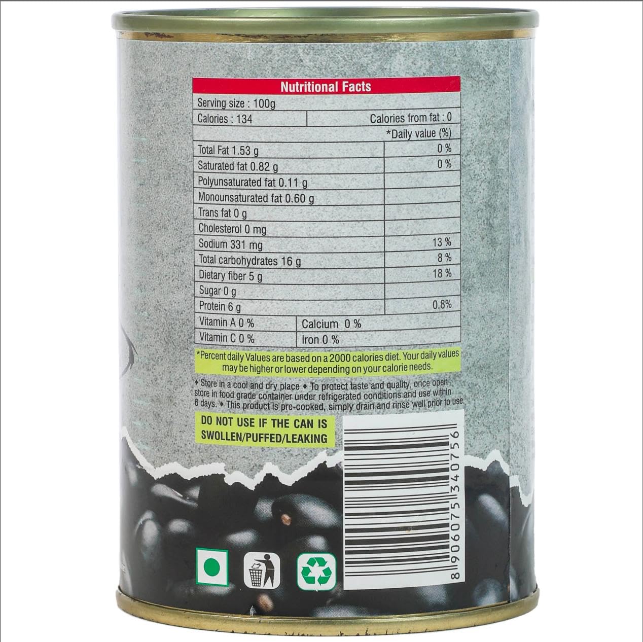 CANEEN Black Beans | High Protein, Non-GMO, Vegan-Friendly, Fiber rich food | Black Soybean -Perfect for Soups, Salads and Cooking (400g pack of 1) - Image 2 thumbnail