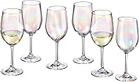 Vista 10 de Red Co. Juego de 6 copas de vino clásicas de acrílico transparente de 12 onzas líquidas para exteriores con bases