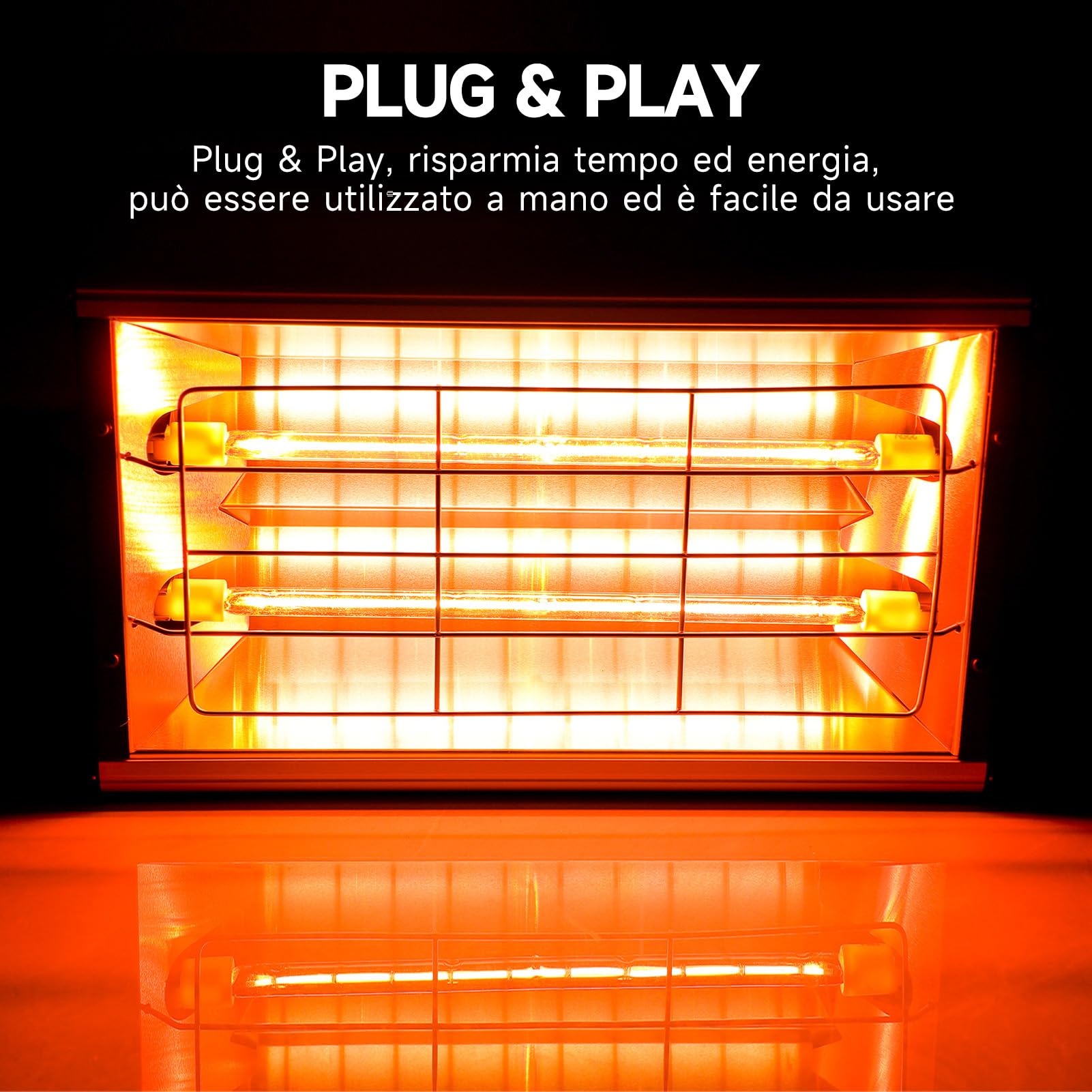 DATOUBOSS Lampada Infrarossi per Carrozzeria 2000W, Lampada per Asciugatura Vernice 220V Essiccatore Portatile a Infrarossi per Riparazione Carrozzeria Auto Lavori di Verniciatura