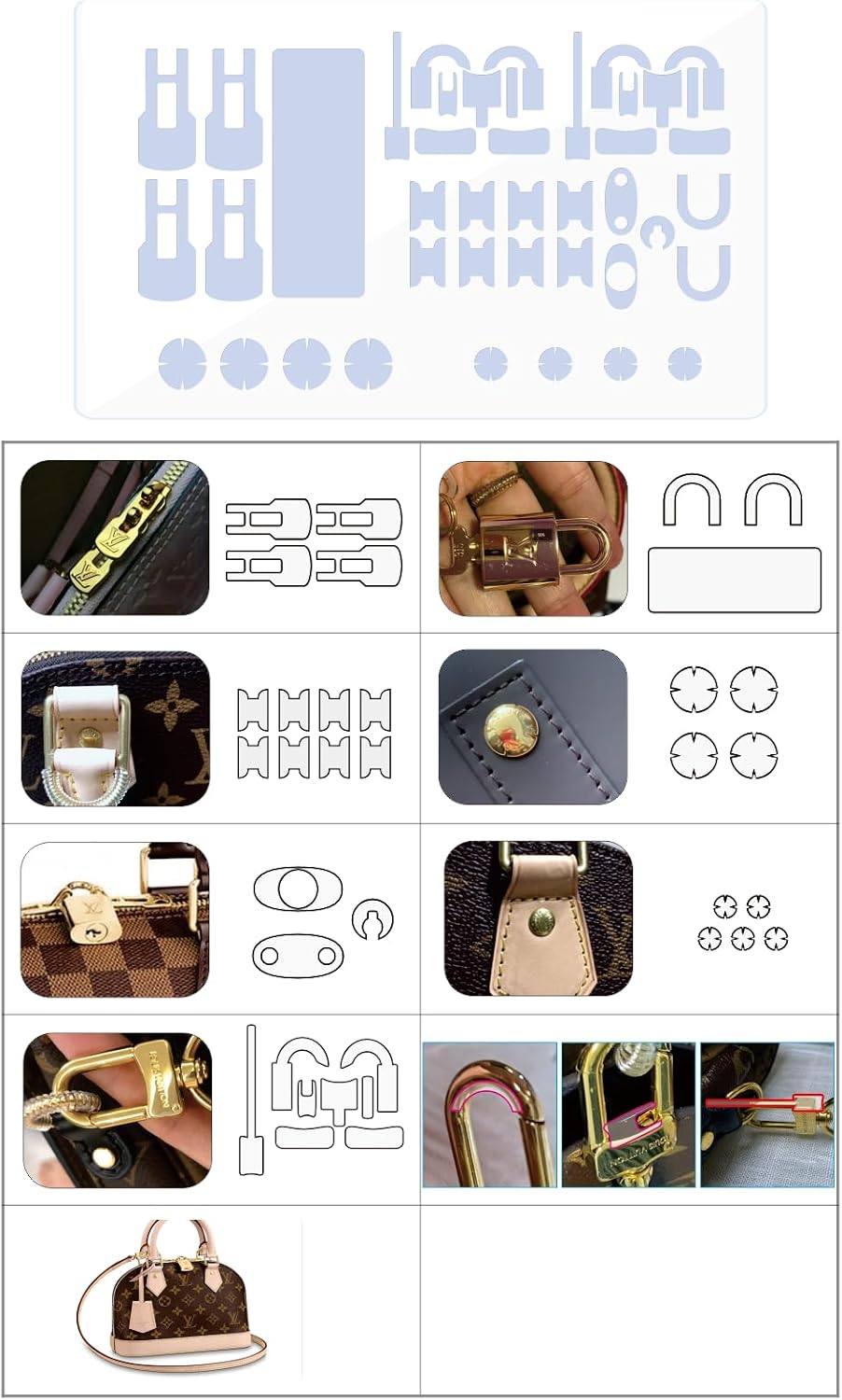 LokChuiDor BagArmor Hardware Protective Film, compatible with LV ALMA bb