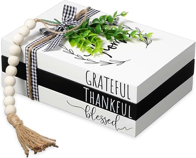 Capoda 3 Pcs Decorative Books for Home Decor Farmhouse Faux Stacked Book...