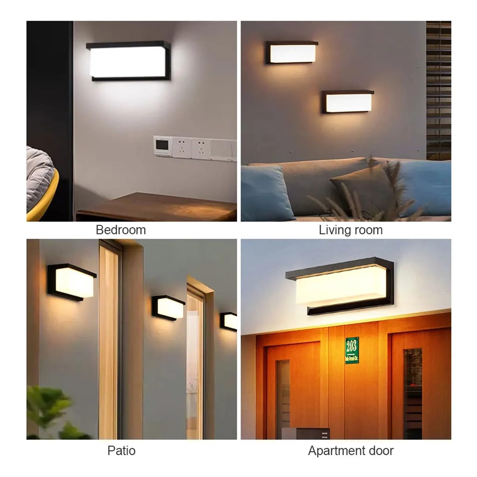 Lampa ścienna LED z czujnikiem ruchu 6W 16W AC85-265V Zimna biel Ciepła IP66 Wodoodporna do ganku, ogrodu(E1 Radar sensor,Cold White)