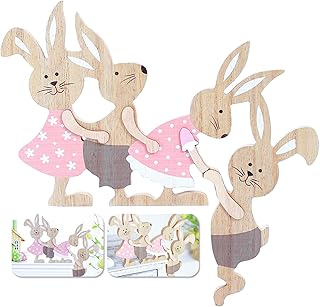 KUKUTrue® Easter Door Frame Decor, Easter Decorations, Wooden Bunny Decor, Wooden Door Frame Ornament with Bunny, Rustic Farmhouse Decorations for Home – Perfect for Gifting