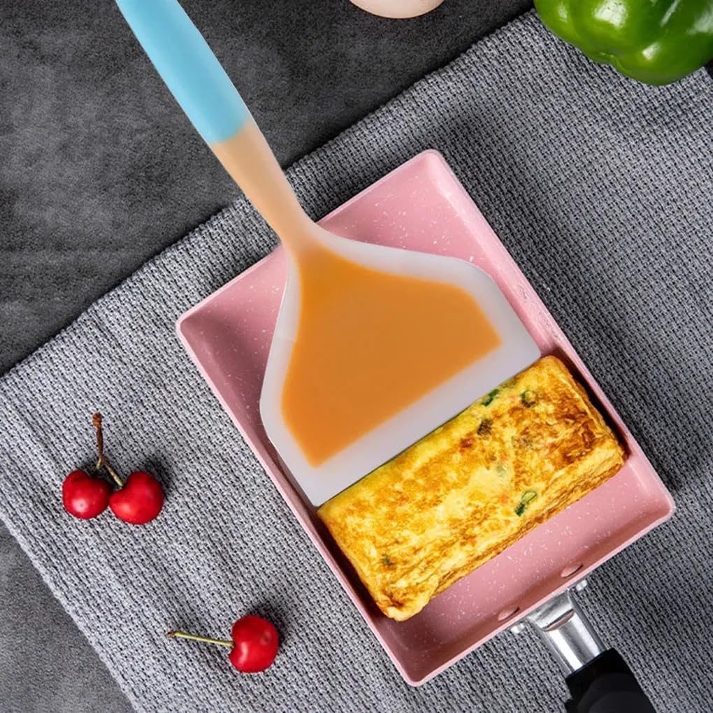 Wide Silicone Pancake Spatula & Turner | Heat-Resistant Non-Stick Omelette & Fish Flipper | Flexible Cooking Shovel for Eggs, Pancakes & Steak | Safe for Nonstick Cookware (AnyColor, Pack of 1)