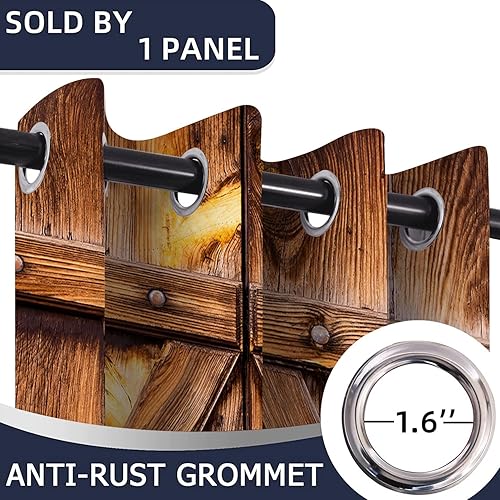 Miniatura 35 de Cortinas de puerta de granero para puertas, cortina opaca rústica para puerta de privacidad, cortinas divisoras de habitación, cortina de armario