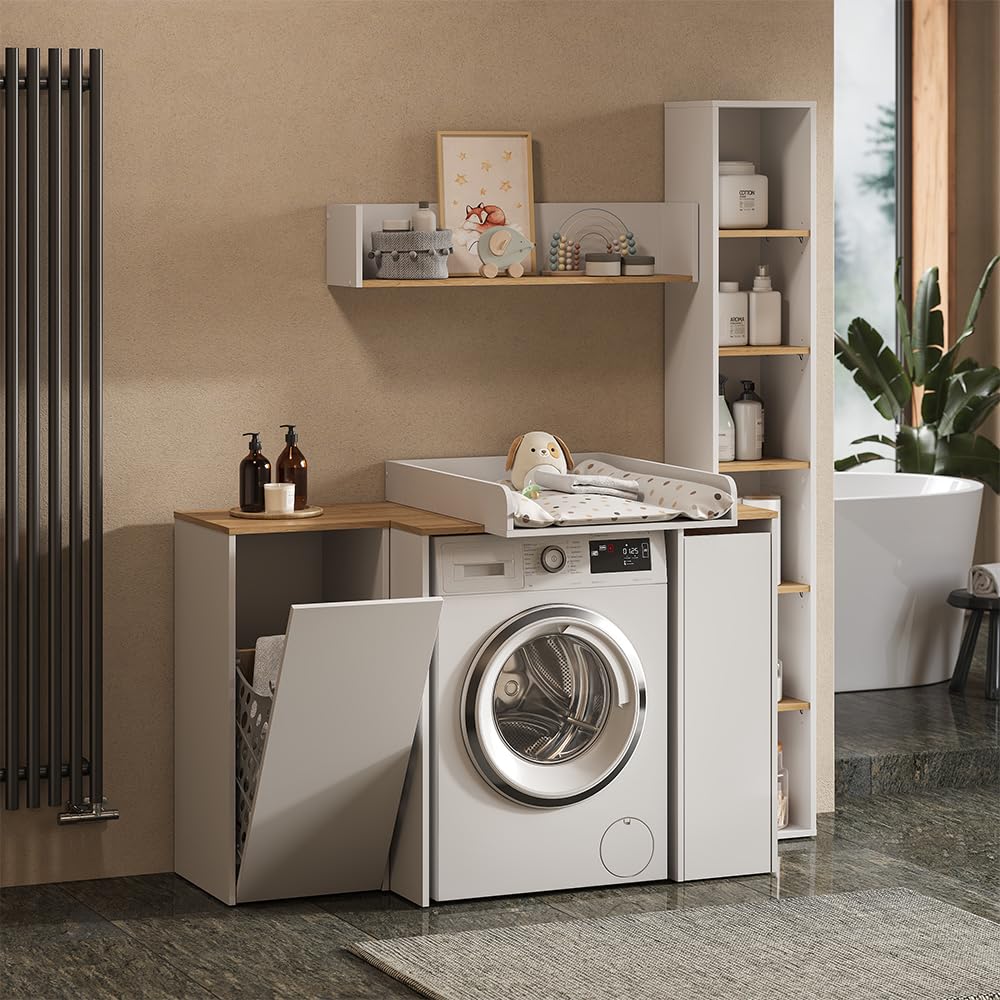 Vicco Adaptador para Cambiar pañales Viktor, Blanco, 60 x 74.5 cm, Apto para Montaje sobre Lavadora o cómoda