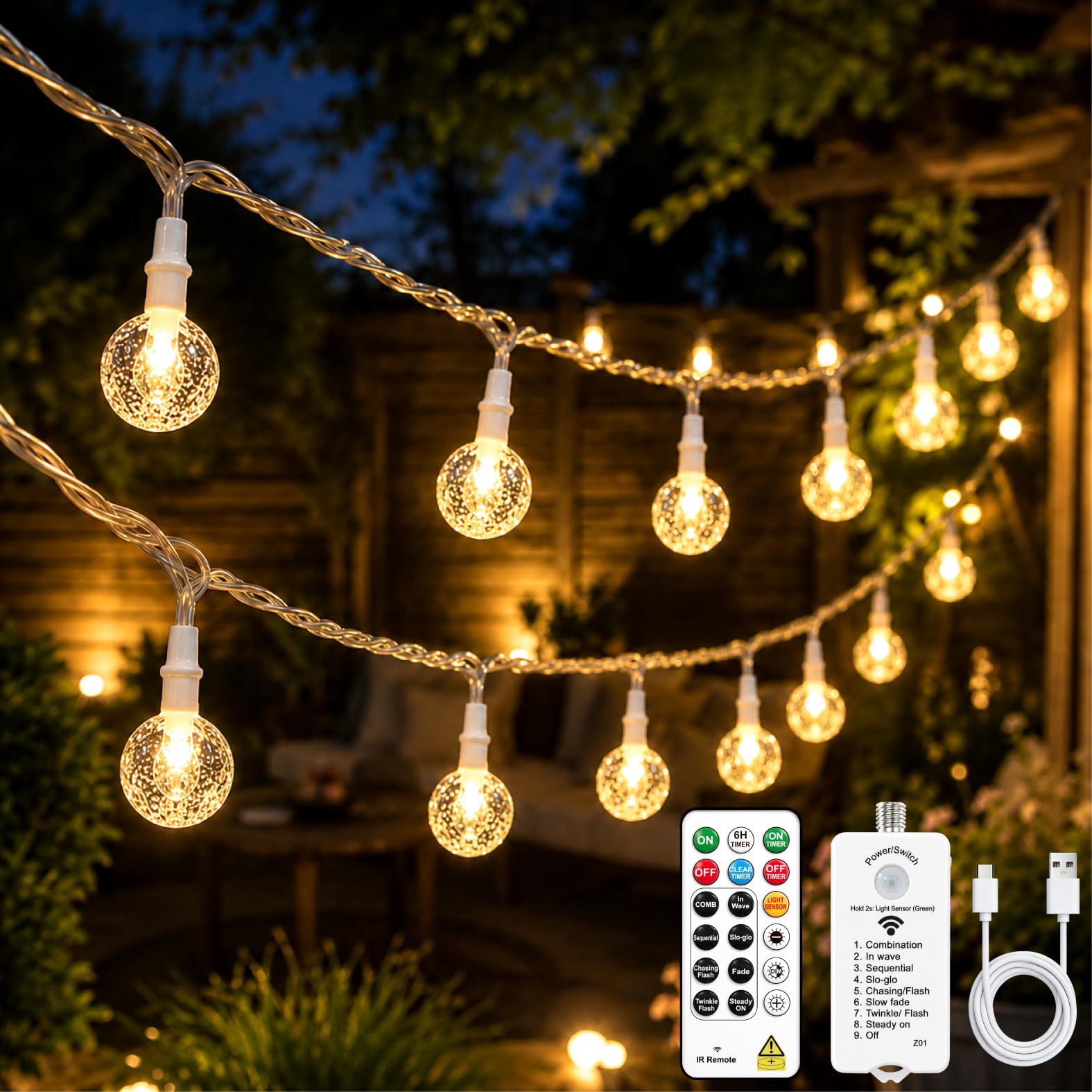 Photo 1 of Terids 16.5ft 50-LED Globe String Lights