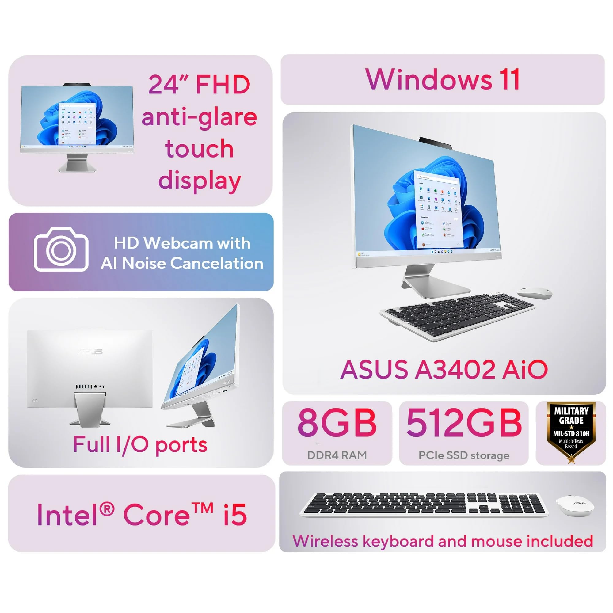 Amazon.com: ASUS 2025 All-in-One Desktop, 23.8