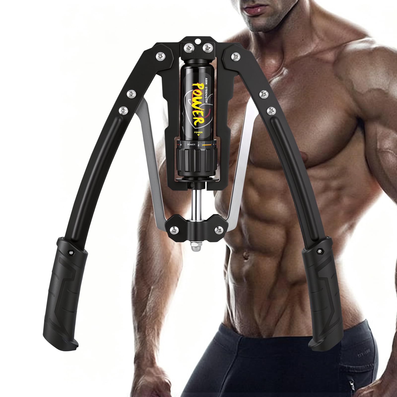 COVVY Twister Arm Exerciser,Adjustable 22-440lbs Hydraulic Power Exerciser,Shoulder Muscle Training Fitness Equipment,Arm Enhanced Exercise Strengthener for Arm,Biceps,Abdomen,Shoulder (Black)