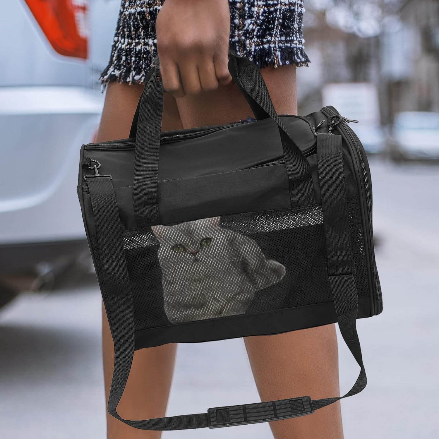 pet Bag pet Travel Carrier Dog mesh Carrier Dog Travel Bag car Tote Strap