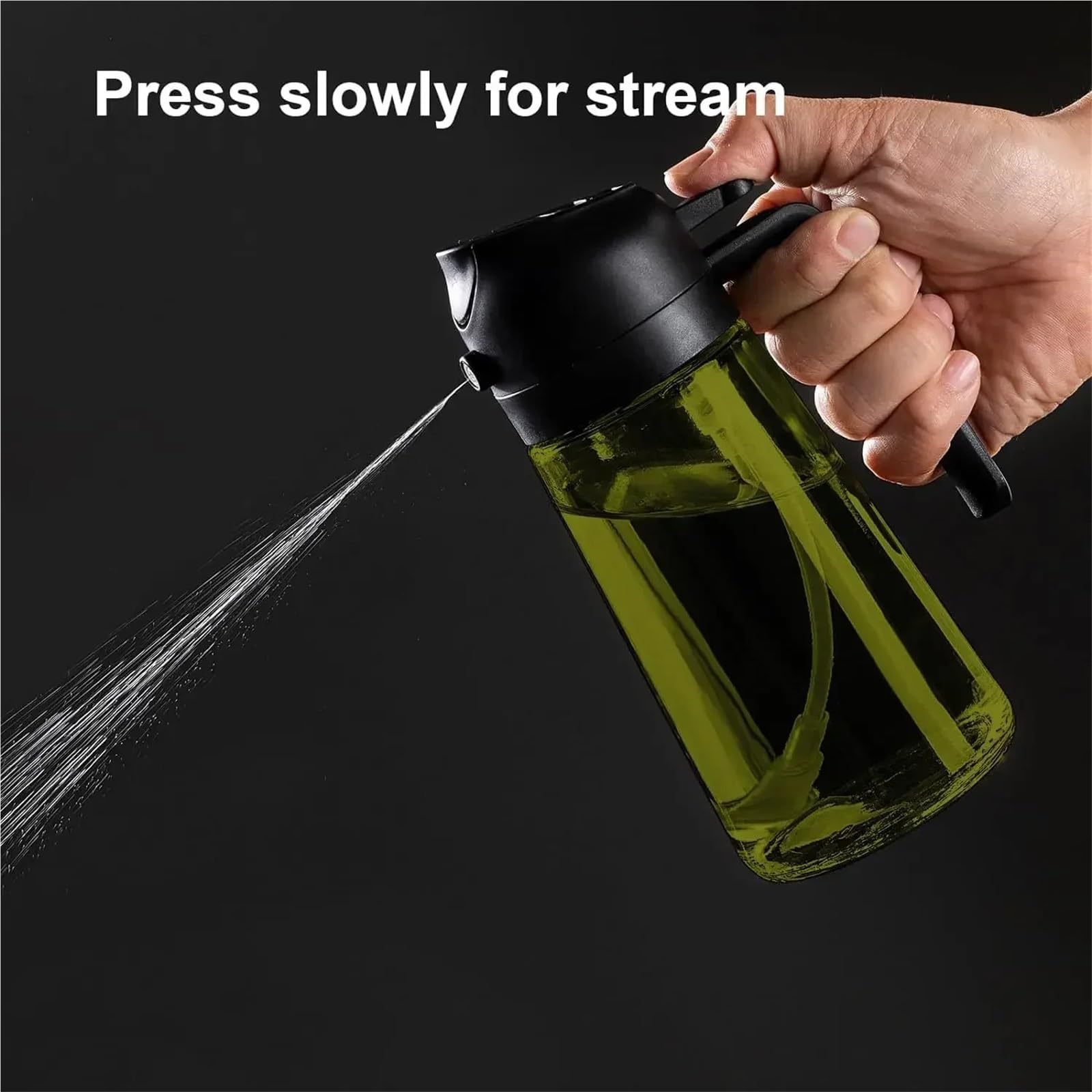 Pulverizador Aceite Spray, Dispensador De Pulverizador Aceite Vidrio Oscuro 2 En 1, Negro, A Prueba Luz, for Cocinar Ensaladas Y Barbacoas, Herramientas for Barbacoa ,para Freidora de aire,Ensalada