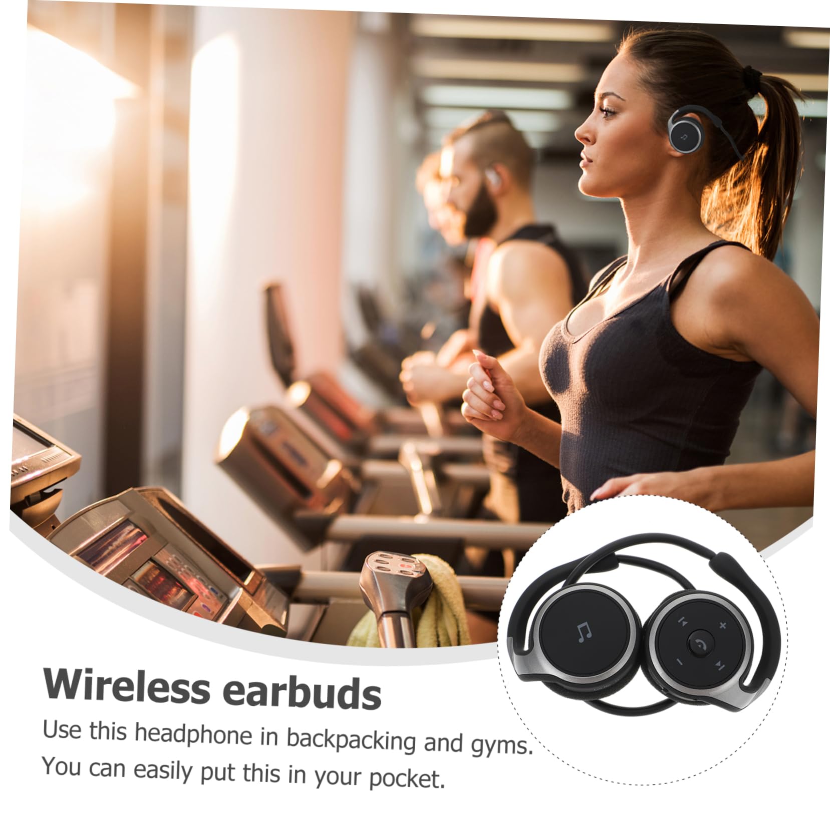 NUOBESTY Auricolare Wireless Sportivo Gancio per Orecchio, Leggero e Comodo Occhiali, per Palestra e Backpacking, Nero, Versione 4.1