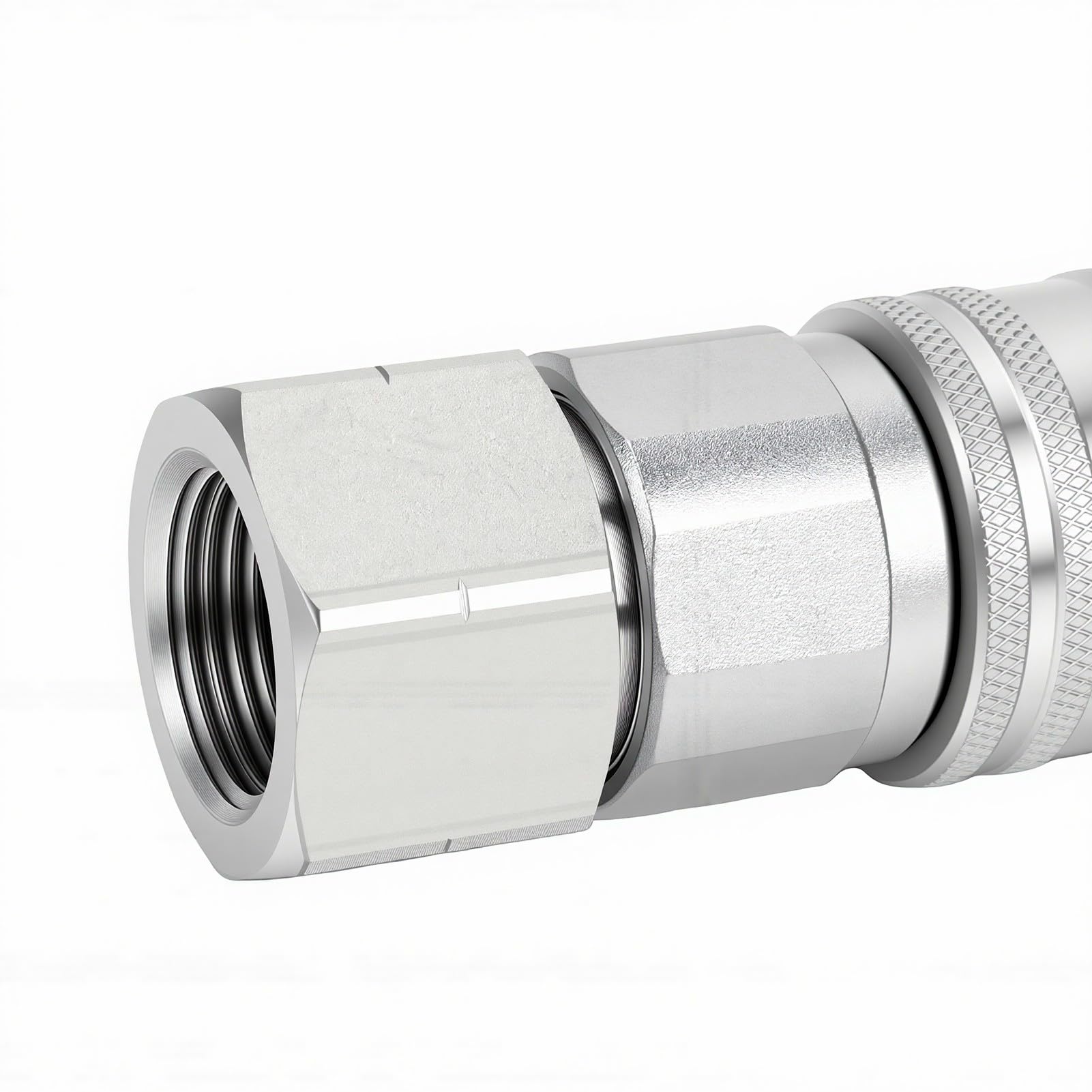Acoplador Conexión Rápida Hidráulica Cara Plana Rosca NPT 3/4 pulg., Cuerpo 1/2 pulg. Acoplamiento Rápido Hidráulico Accesorios Conexión Rápida Metal para Estándar ISO 16028