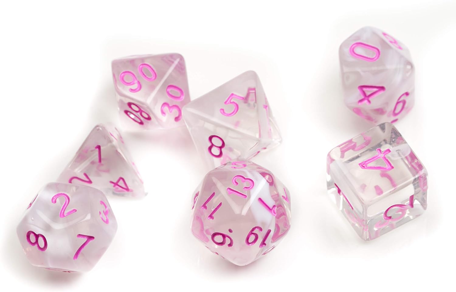Sirius a Dice White Cloud + Pink Ink Dice Game Set