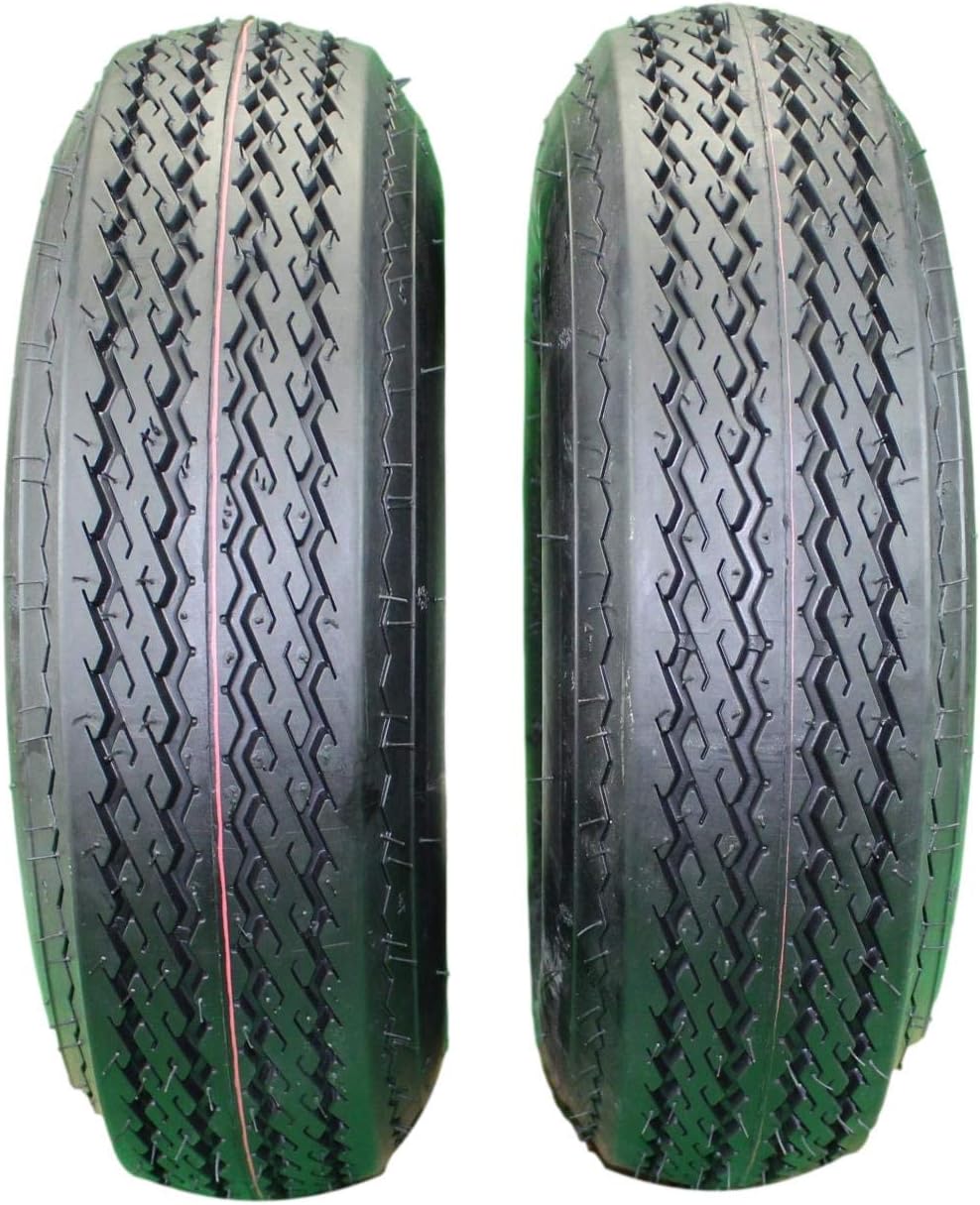 2-Pack Trailer Tire On Rim 570-8 5.70-8 Load C 4 Lug White 【起亜】 