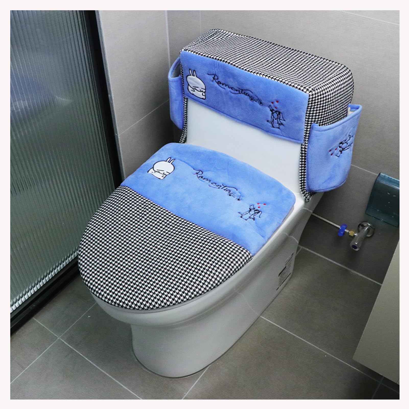 MYLERCT Silicone Housse De Siège WC, 37.5 X 41cm Couvre Siège De Toilette, Amovible Coussin Housses De Siège De Toilette Lavable