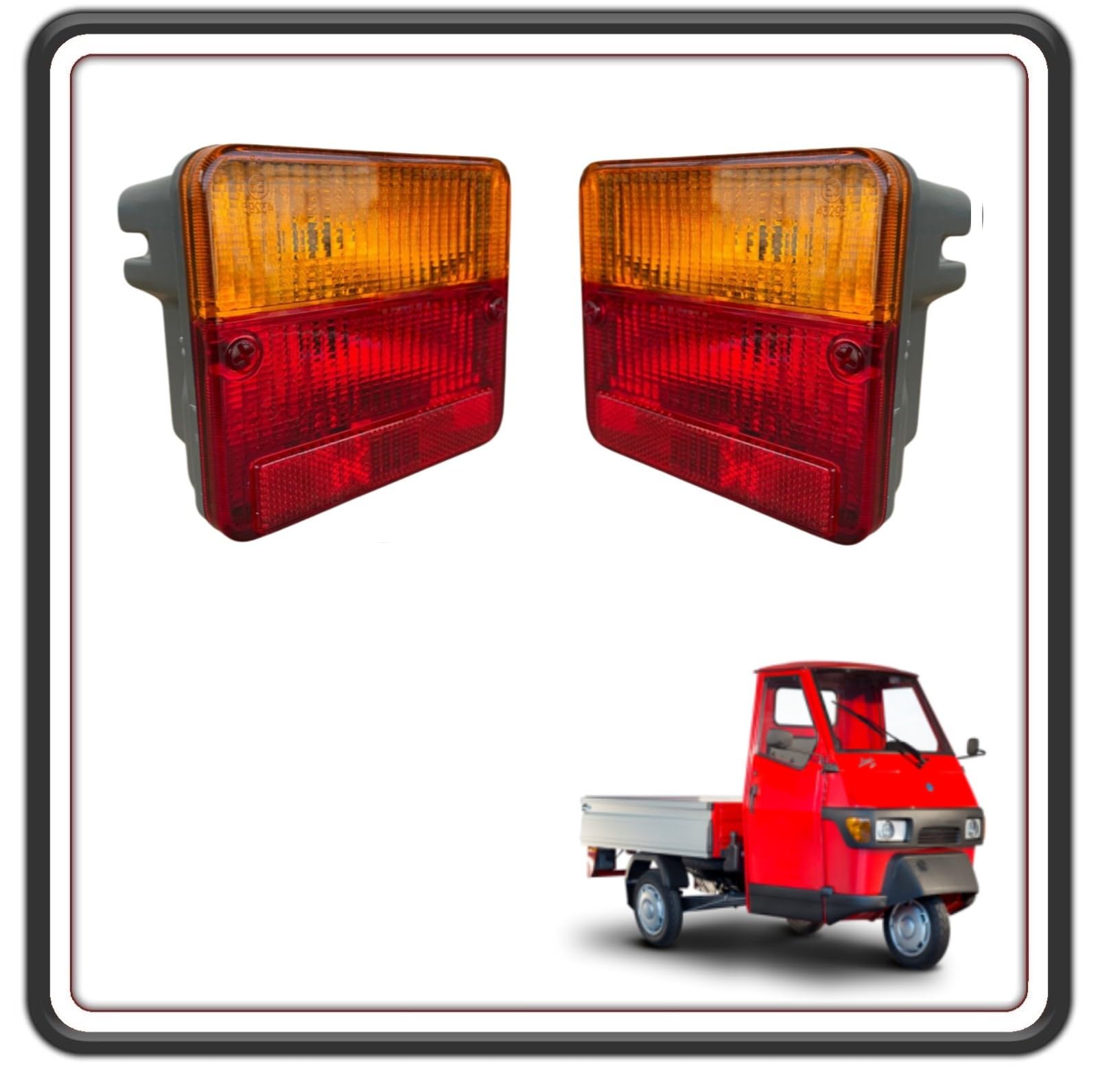 PIAGGIO KIT 2 FANALE FANALI POSTERIORE STOP INDICATORI DI DIREZIONE FRECCIA FRECCE APE 50 MIX 2T DAL 1998 AL 2008 - APE MIX 50 1999 AL 2003 - APE 50 2009 AL 2017 - APE 50 2T E4 DAL 2018 AL 2022