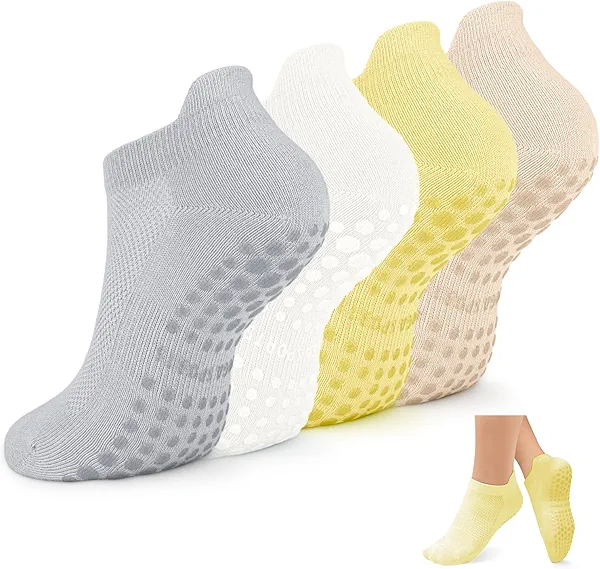 HayFeel Non Slip Pilates Socks with Grips for Women, Yoga Socks For Pure Barre,Hospital, Athletic Socks