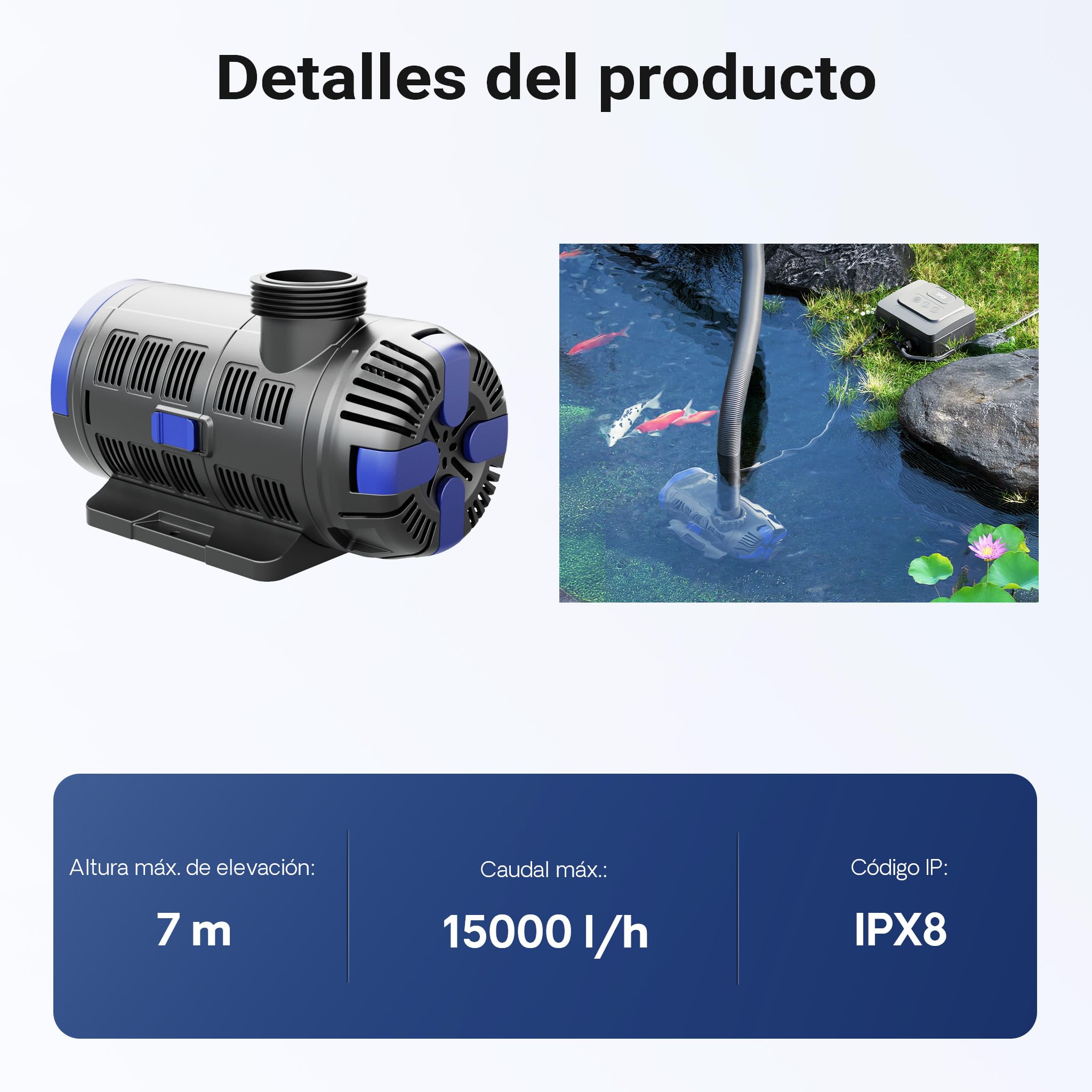 SunSun SuperECO CET-15000 Bomba estanque Filtro 180W 15000l/h Estanque jardín Mantenimiento estanque