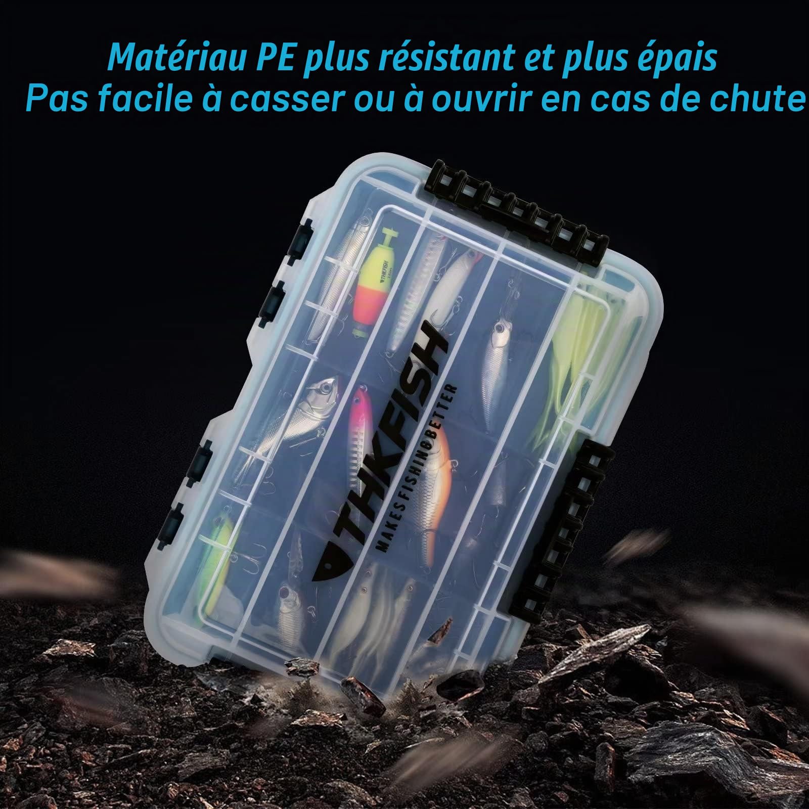THKFISH Boîte d'Appâts de Pêche 3400/3500/3600/3700 - Valise étanche à Mouvement de Va-et-Vient