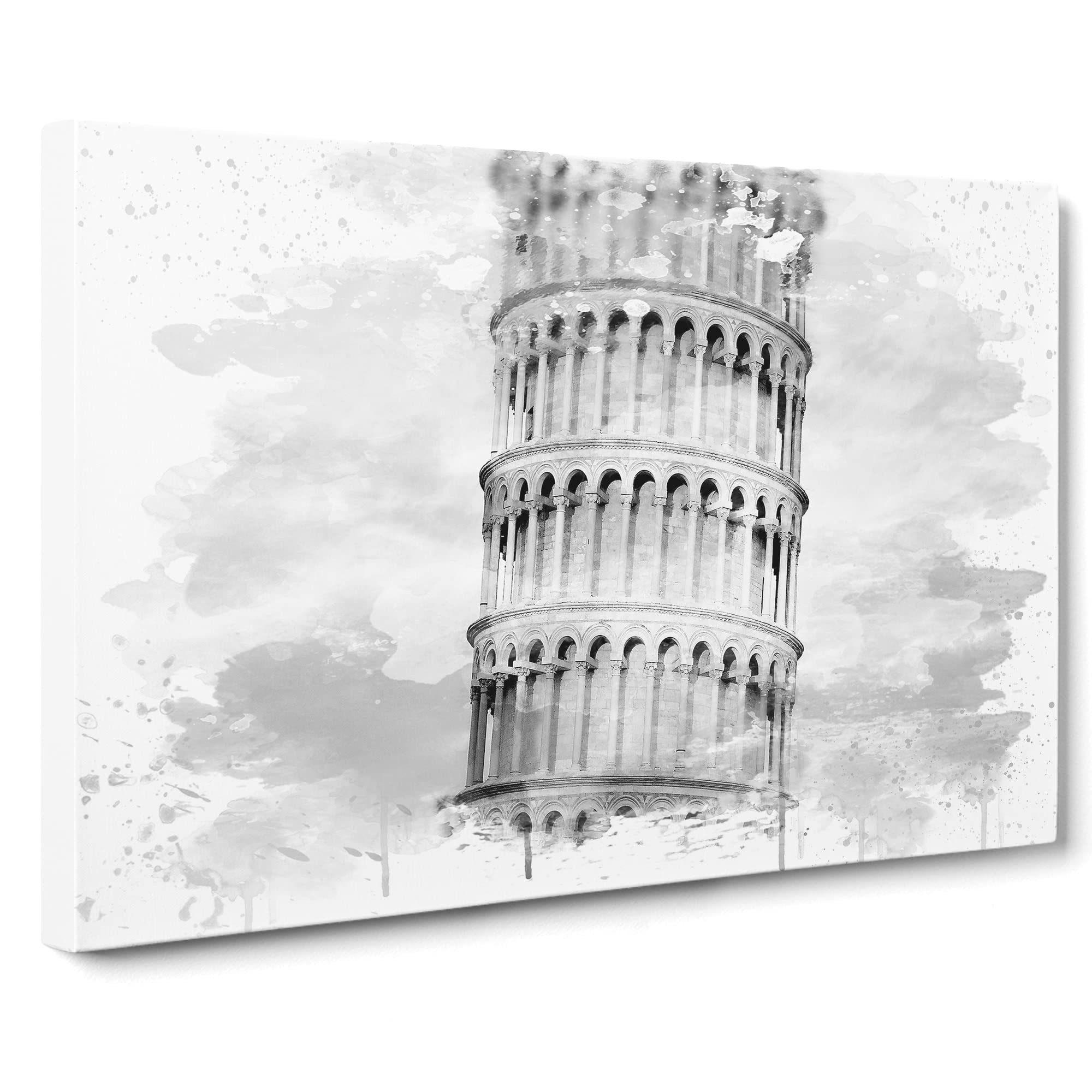 Leaning Tower of Pisa Italy V4 Canvas Print, Mixed, 25L x 50W cm