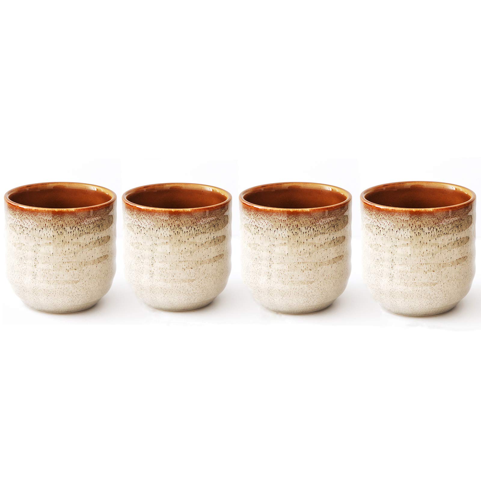 Lxuwbd Japanese Style Ceramic Tea Set, Tea Cup, Coffee Cup, Yerba Mate Set, Ceramic Mate Cup Set of 4 (cream-colored) — image 1