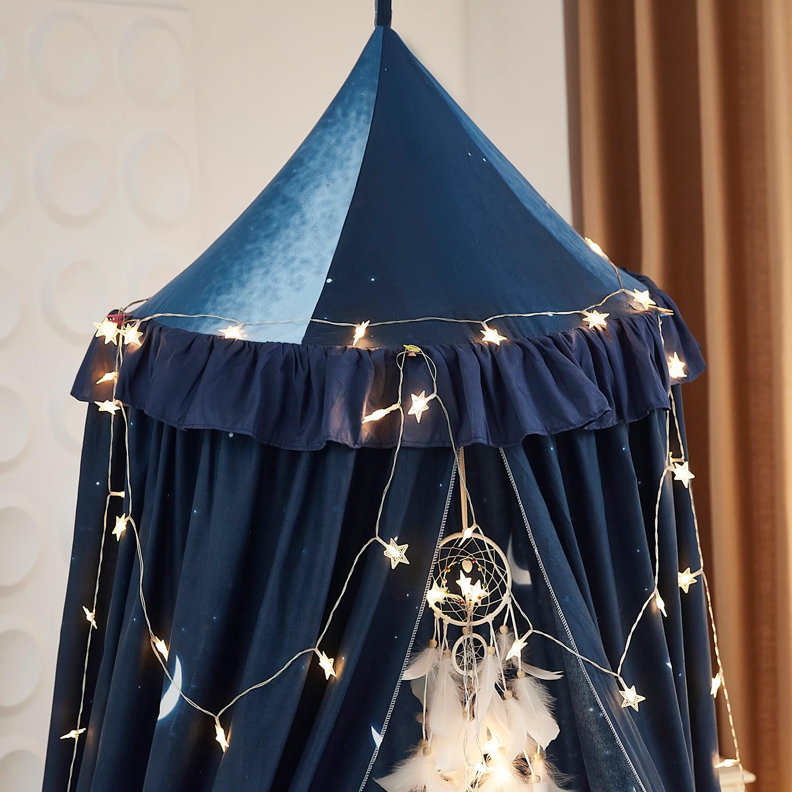 Kertnic Dekor-Baldachin für Kinderbett, weich, glatt, Spielzelt, Baldachin, Mädchenzimmer, Dekoration, Prinzessinnenschloss, verträumtes Moskitonetz, Bettwäsche, Leseecke für Zuhause