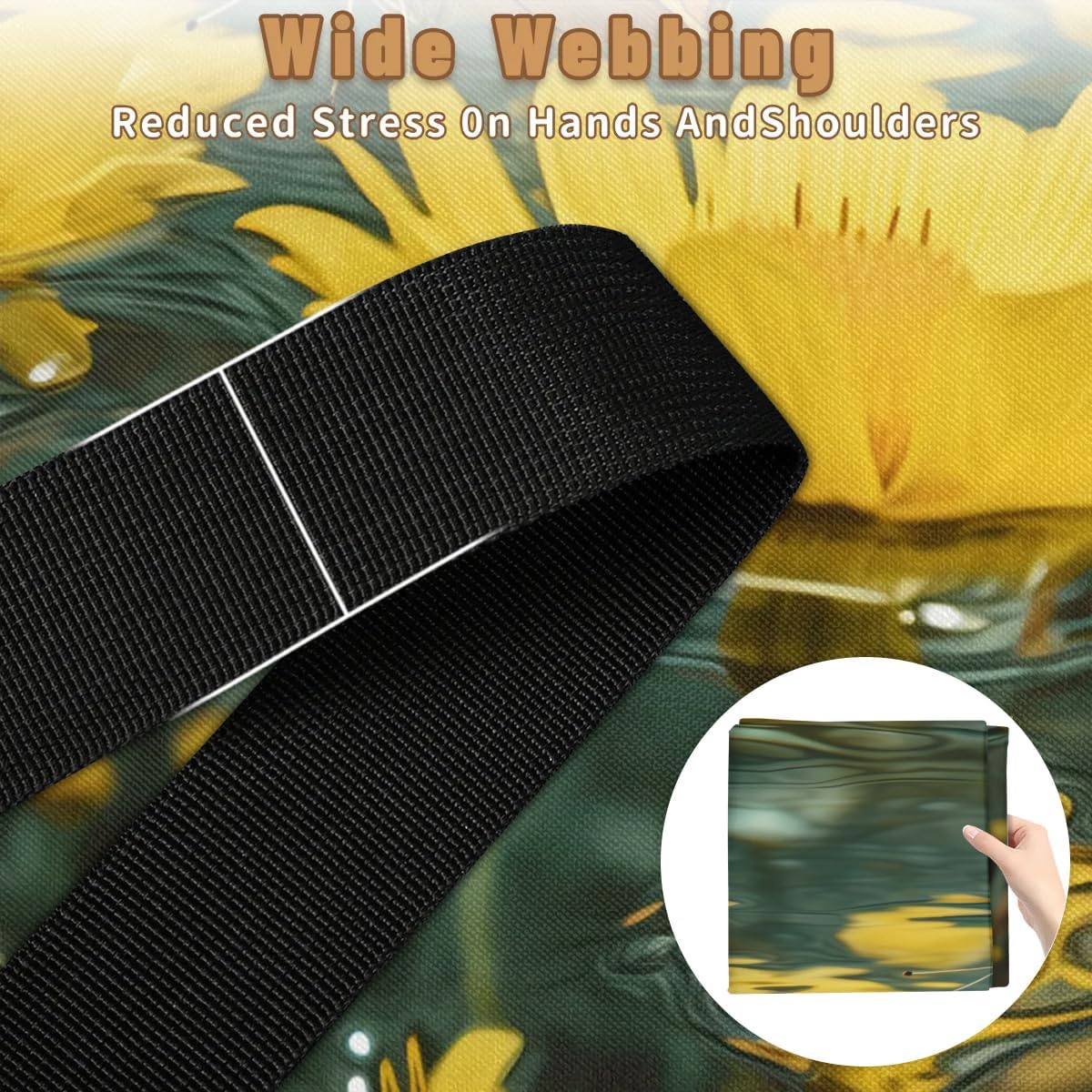 Honeybaby 214L Extra Large Comforter Storage Bag Yellow Daisy Butterfly Storage Totes with Lids Waterproof Closet Organizer Folding Blanket Storage Bags for Clothes Bedding Pillows